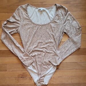 Gaze Leopard Print Long Sleeve Bodysuit